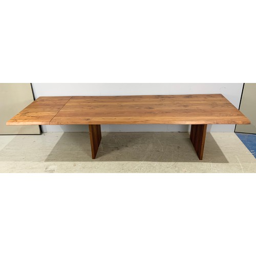 771 - LARGE PLANK TOP DINING TABLE, POSSIBLY CHERRYWOOD 320cm x 109cm