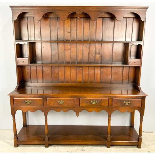 729 - OAK DRESSER WITH  POT BOARD & PLATE RACK, POSSIBLY EX-PRATLEYS WIDTH 179cm