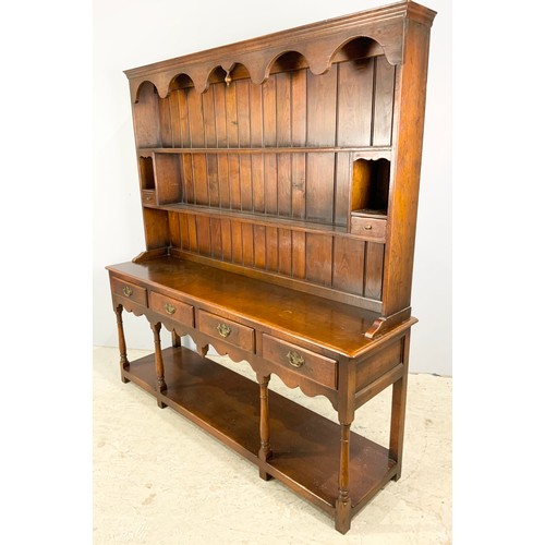 729 - OAK DRESSER WITH  POT BOARD & PLATE RACK, POSSIBLY EX-PRATLEYS WIDTH 179cm