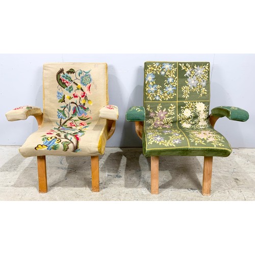 781 - TWO UNUSUAL AND STYLISH LATE CENTURY PLYWOOD CHAIRS