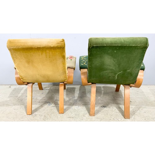 781 - TWO UNUSUAL AND STYLISH LATE CENTURY PLYWOOD CHAIRS