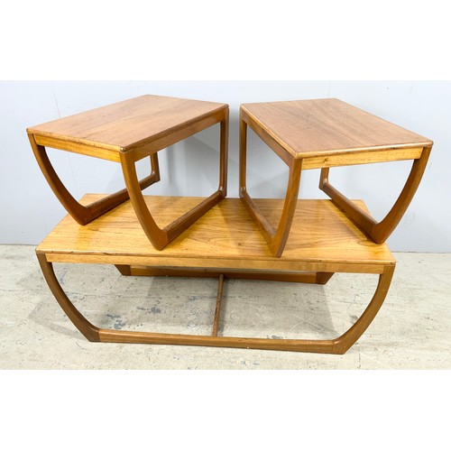 775 - LATE CENTURY NEST OF ONE  121cm LONG AND TWO SMALLER  TABLES