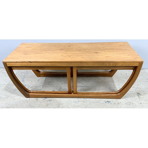 775 - LATE CENTURY NEST OF ONE  121cm LONG AND TWO SMALLER  TABLES