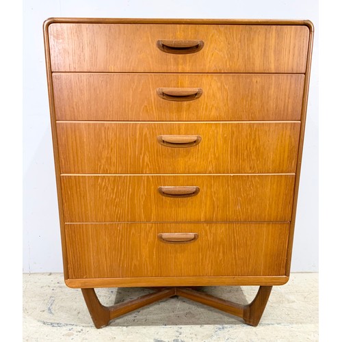 725 - LATE CENTURY CHEST OF DRAWERS 103cm TALL, WIDTH 76cm