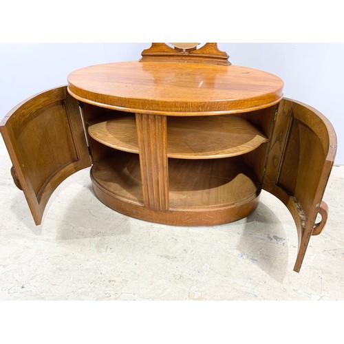 734 - ART DECO OVAL SHAPED DRESSING TABLE WITH MIRROR