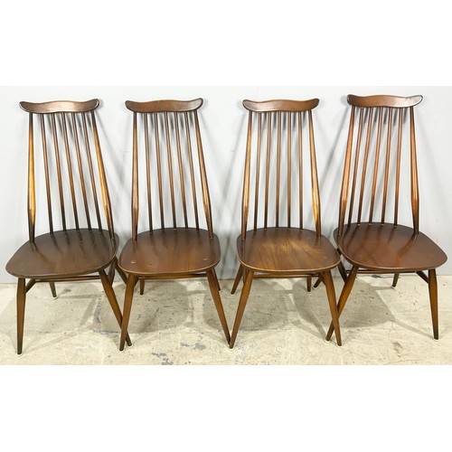 794 - ERCOL GOLDMITH DINING CHAIRS, A SET OF 4 PLUS 2 CARVERS