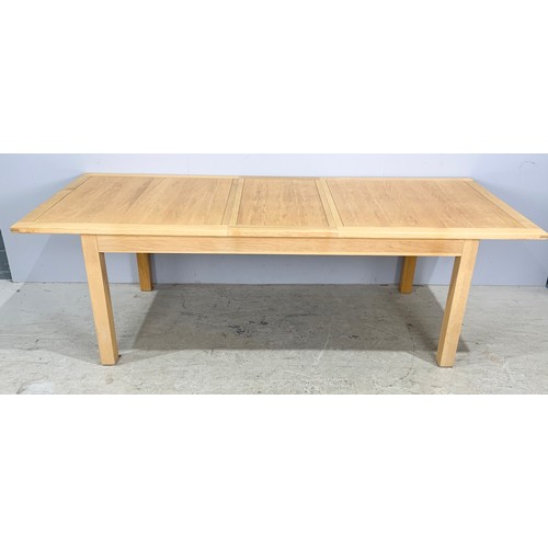 773 - MODERN OAK EXTENDING DINING TABLE 240cm x96cm EXTENDED