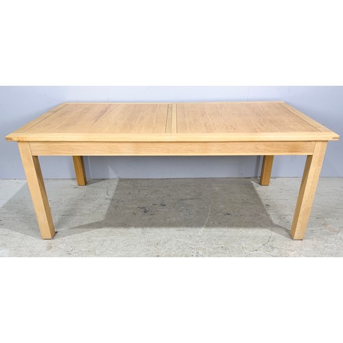 773 - MODERN OAK EXTENDING DINING TABLE 240cm x96cm EXTENDED