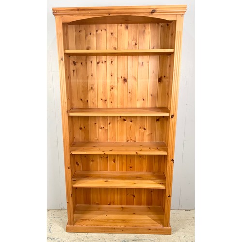 732 - MODERN PINE SHELVING UNIT 184cm TALL