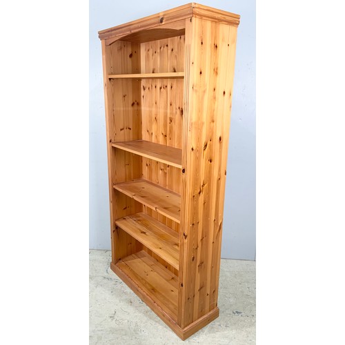 732 - MODERN PINE SHELVING UNIT 184cm TALL