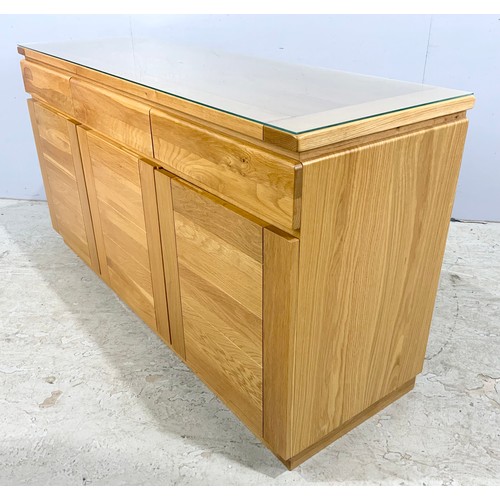 756 - MODERN LIGHT OAK SIDEBOARD 153cm LONG