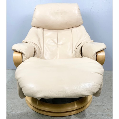 791 - A STYLISH HIMOLA GERMANY LEATHER RECLINING ARMCHAIR