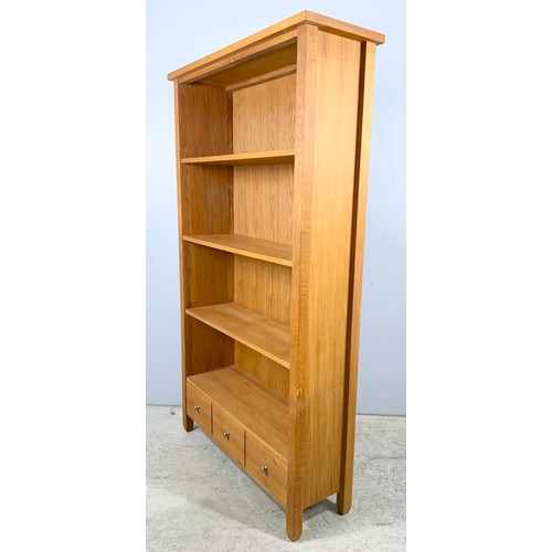 710 - NEXT MODERN OAK SHELVING UNIT WITH DRAWER BELOW 170cm TALL