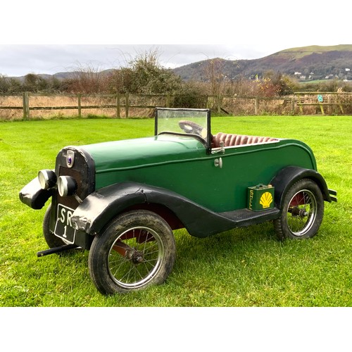 3 - 1930’S STYLE, FAIRGROUND CAR, SR1 GREEN BODY, ROOTES GROUP SUMBEAM, LATER WHEELS