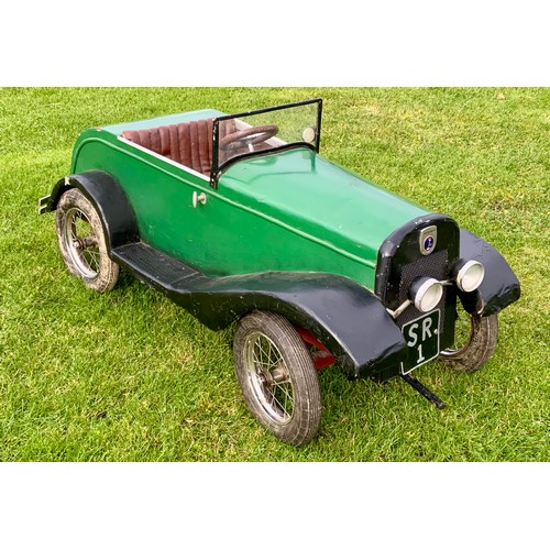 3 - 1930’S STYLE, FAIRGROUND CAR, SR1 GREEN BODY, ROOTES GROUP SUMBEAM, LATER WHEELS