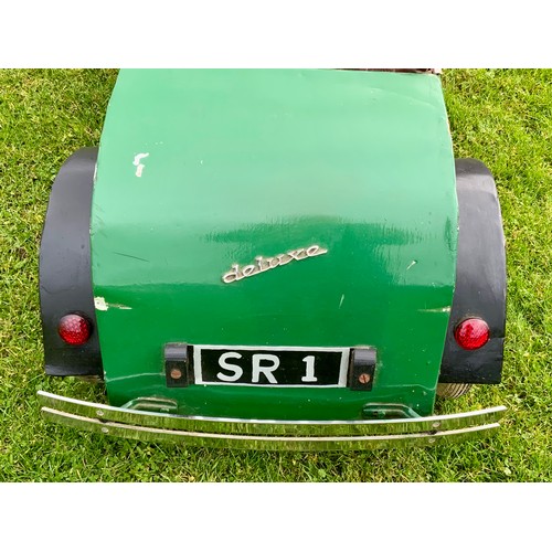 3 - 1930’S STYLE, FAIRGROUND CAR, SR1 GREEN BODY, ROOTES GROUP SUMBEAM, LATER WHEELS