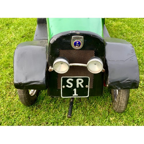 3 - 1930’S STYLE, FAIRGROUND CAR, SR1 GREEN BODY, ROOTES GROUP SUMBEAM, LATER WHEELS