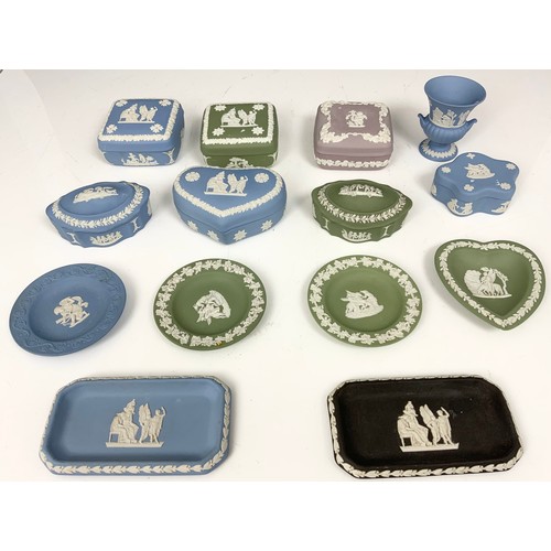 312 - COLLECTION OF WEDGWOOD JASPERWARE INC TRINKET BOXES