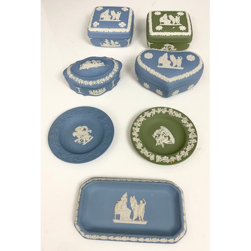 312 - COLLECTION OF WEDGWOOD JASPERWARE INC TRINKET BOXES