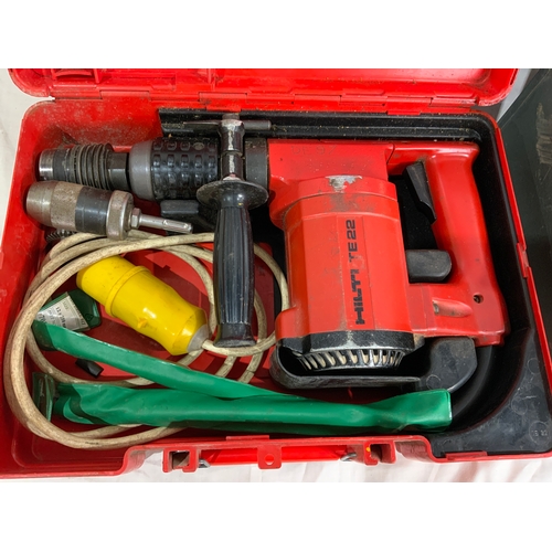 625 - DRILLS, A HILTI TE22 110V DRILL, PLUS A BLACK & DECKER DRILL & ACCESSORIES