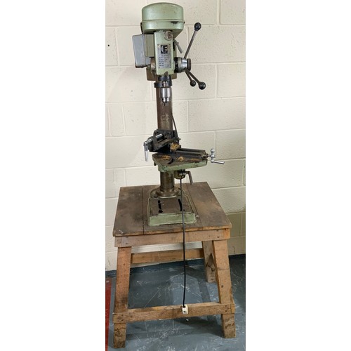 559 - ELEKTRA 12 SPEED PILLAR DRILL ON BENCH 185cm TALL