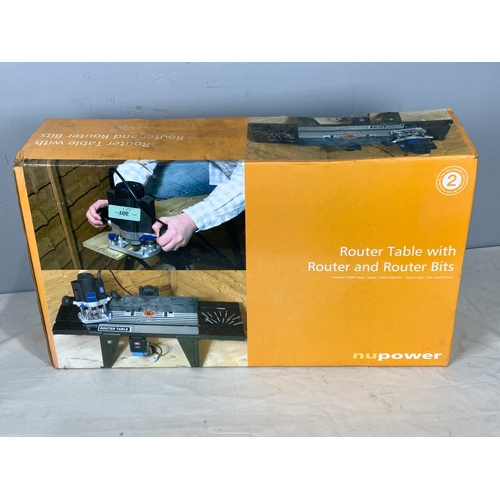 614 - NUPOWER ROUTER TABLE WITH ROUTER & BITS IN BOX