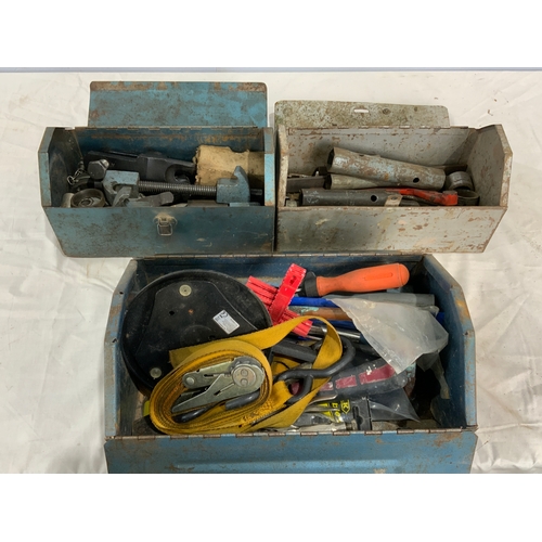 618 - 3 TOOLBOXES WITH ASSORTED CONTENTS