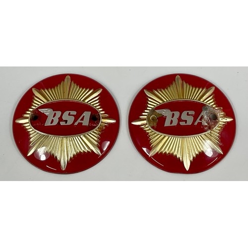 525 - 2 VINTAGE BSA MOTORCYCLE TANK BADGES