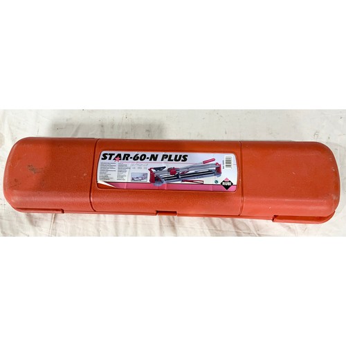 576 - STAR-60-N PLUS CERAMIC TILE CUTTER IN FITTED CASE, APPEARS TO HAVE HAD LITTLE OR NO USE