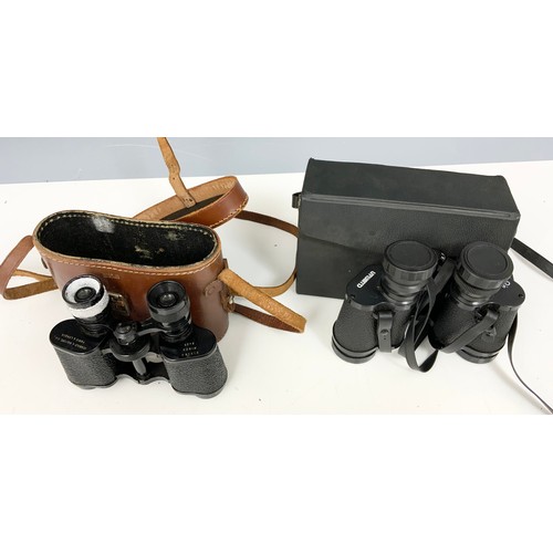 391 - TWO PAIRS OF BINOCULARS &  3 CAMERA’S