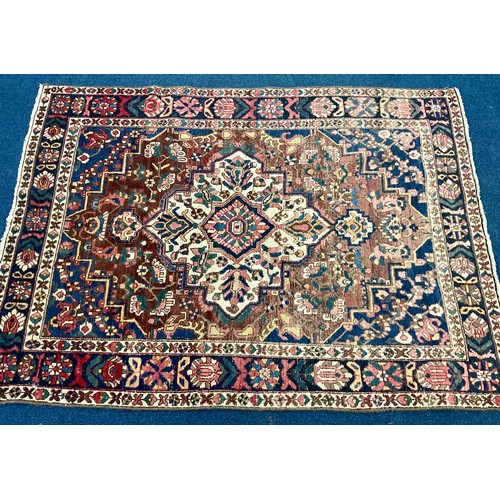 807 - BLUE GROUND RUG, APPROX. 215 X 154 cm