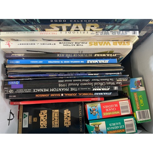 47 - COLLECTION OF STAR WARS RELATED MODELS, FIGURES, BOOKS, VIDEOS AND EPHEMERA, INCLUDES A “FUNKO POP! ... 