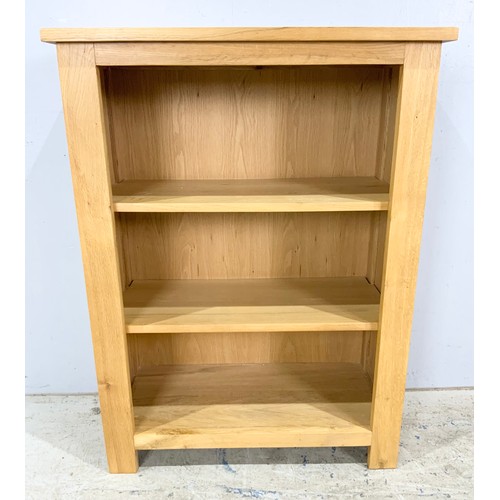 709 - MODERN LIGHT OAK BOOKCASE  WIDTH 75cm & A CD RACK  202cm TALL