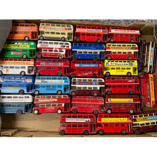 158 - COLLECTION OF 35 U/B MOSTLY CORGI RM & RT BUSES, VARIED LIVERIES & TYPES