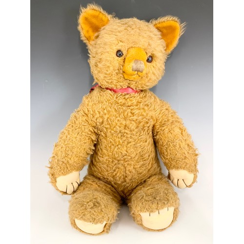 44 - LARGE VINTAGE TEDDY BEAR WITH STICHED NOSE  85cm TALL