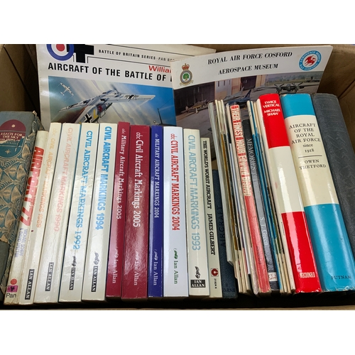 233 - AVIATION INTEREST, QTY OF IAN ALLAN ABC SPOTTERS BOOKS, MILITARY & CIVILIAN, PLUS BOX OF AVAITION BO... 