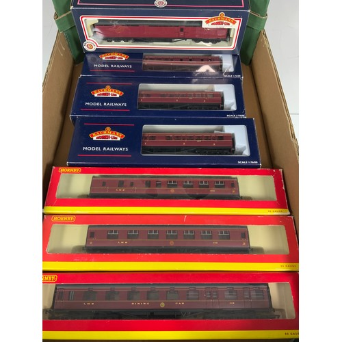 471 - 00 GAUGE LMS ROLLING STOCK, 7 BOXED COACHES : HORNBY R4095A 68’ DINING CAR 228, BOXED UNNUMBERED LMS... 