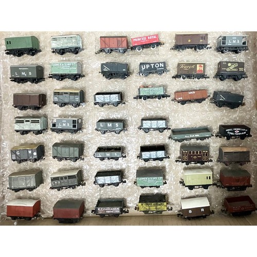 317 - 42 U/N N GAUGE MODEL RAILWAY WAGONS, MOSTLY LMS & GWR, PRIVATE OWNER ETC.