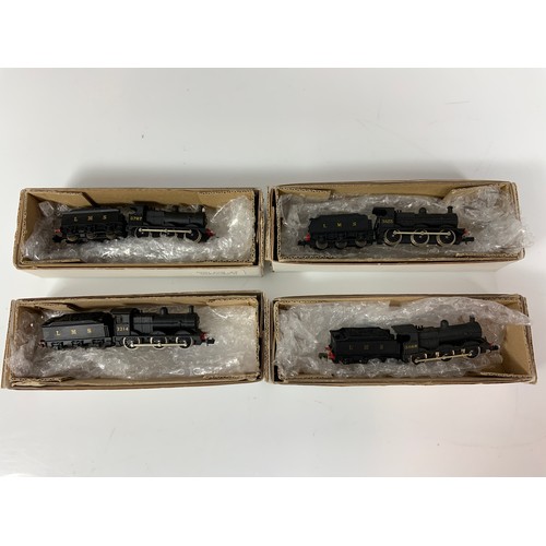 322 - UNION MILLS, N GAUGE KIT BUILT LOCONOTIVES, ADVISED RUNNING EX LAYOUT (NOT CHECKED)  :  4 X EX LMS 3... 