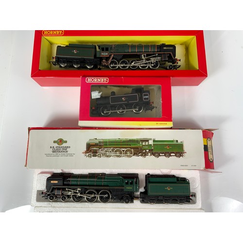 478 - HORNBY, BOXED R063 BR BRITANNIA, U/B 92220 EVENING STAR, & PART BOXED3F JINTY 48480