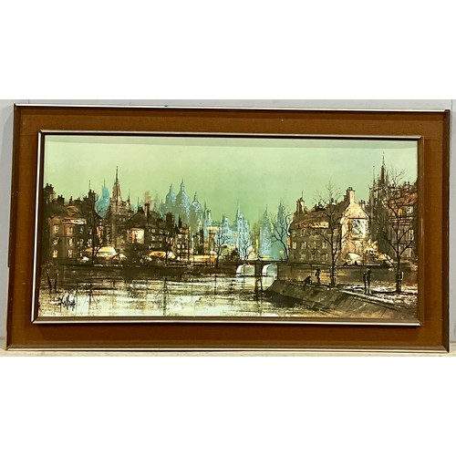 36 - LARGE RON FOLLAND PRINT ‘SPIRES OF PARIS’. 106cm x 50cm. MAYBE SUBJECT TO ARR