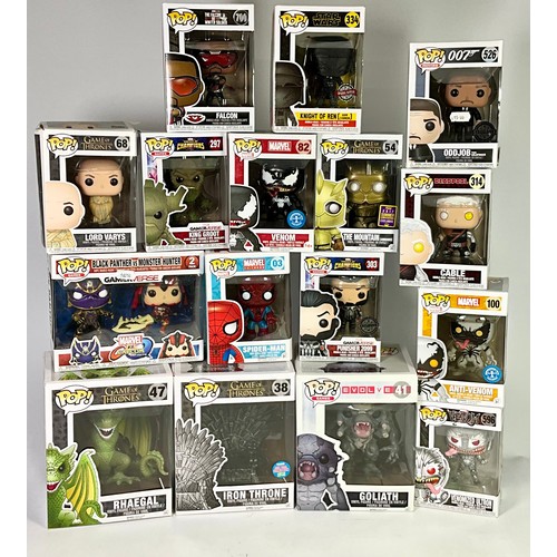 52 - QUANTITY OF BOXED FUNKO POP! COLLECTABLE FIGURINES INC. MARVEL, GAME OF THRONES, STAR WARS, 007 CHAR... 