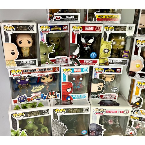 52 - QUANTITY OF BOXED FUNKO POP! COLLECTABLE FIGURINES INC. MARVEL, GAME OF THRONES, STAR WARS, 007 CHAR... 