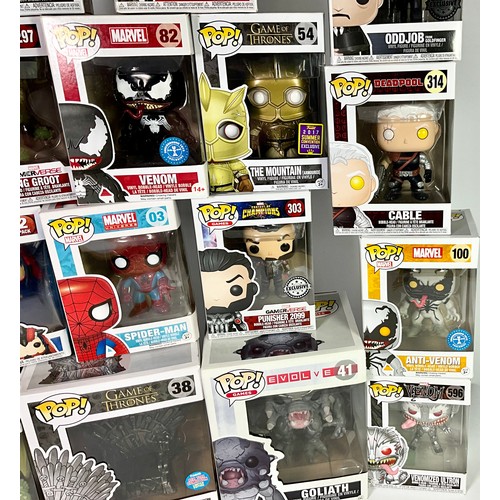 52 - QUANTITY OF BOXED FUNKO POP! COLLECTABLE FIGURINES INC. MARVEL, GAME OF THRONES, STAR WARS, 007 CHAR... 