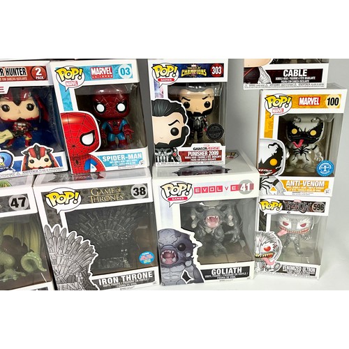 52 - QUANTITY OF BOXED FUNKO POP! COLLECTABLE FIGURINES INC. MARVEL, GAME OF THRONES, STAR WARS, 007 CHAR... 