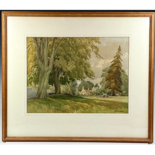 20 - EARLY 20TH CENTURY FRAMED WATERCOLOUR DEPICTING A RURAL ESTATE WITH GEO. COOPER (GEORGE COOPER) SIGN... 