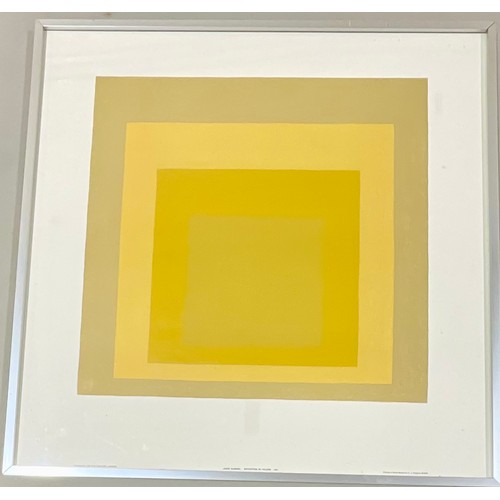 55 - ABSTRACT PRINT AND JOSEF ALBERS TATE GALLERY FRAMED PRINT TOGETHER WITH A SMALL WATERCOLOUR. Maybe s... 