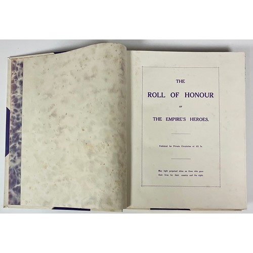 83 - BOOK – THE ROLL OF HONOUR OF THE EMPIRES HEROS – PRIVATE CIRCULATION