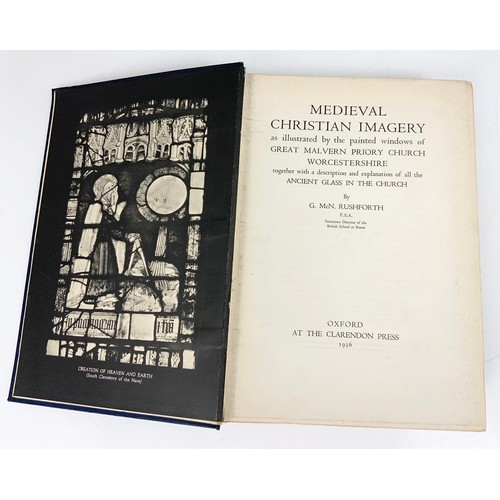 76 - MEDIEVAL CHRISTIAN IMAGERY BY RUSHFORTH WITH 2 SIGNED LETTERS FROM THE AUTHOR & A RECEIPT  FOR THE B... 