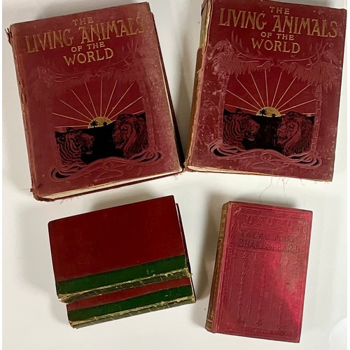 85 - VINTAGE BOOKS THE LIVING ANIMALS OF THE WORLD VOL. I AND II, TALES FROM SHAKESPEARE AND SCOTT’S ROB ... 